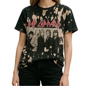 Def Leppard Tie Dye 100% Cotton Graphic Band Tee